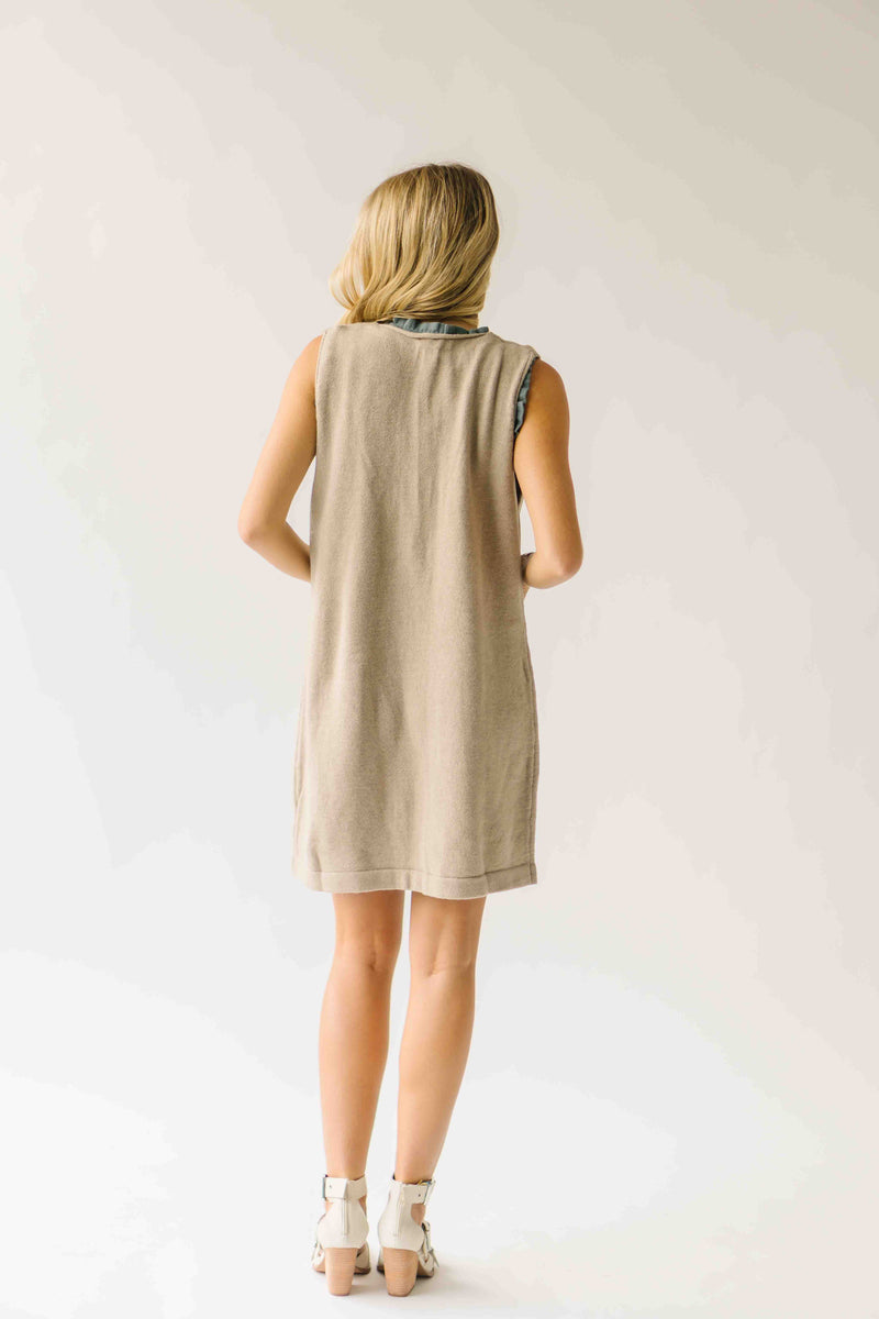 The Hancey Brushed Knit Sweater Dress in Stone