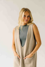 The Hancey Brushed Knit Sweater Dress in Stone
