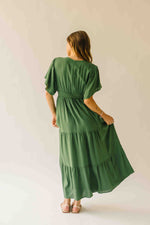 The Dayton Embroidered Maxi Dress in Green