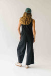 The Ainsley Washed Cotton Jumpsuit in Black