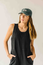 The Ainsley Washed Cotton Jumpsuit in Black