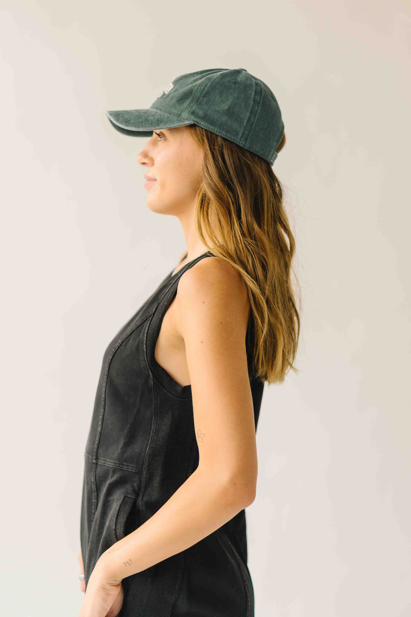 The Ainsley Washed Cotton Jumpsuit in Black