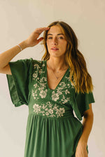 The Dayton Embroidered Maxi Dress in Green