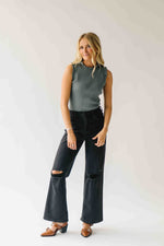The Parenza Ruffle Detail Tank in Grey