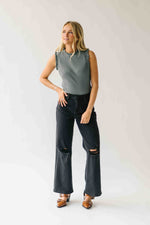 The Parenza Ruffle Detail Tank in Grey