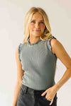 The Parenza Ruffle Detail Tank in Grey