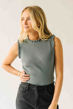 The Parenza Ruffle Detail Tank in Grey