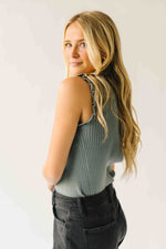 The Parenza Ruffle Detail Tank in Grey