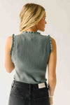 The Parenza Ruffle Detail Tank in Grey