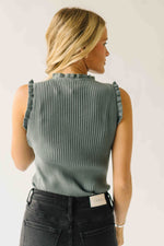 The Parenza Ruffle Detail Tank in Grey