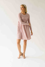 The Imelda Delicate Lace Dress in Mute Pink