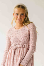 The Imelda Delicate Lace Dress in Mute Pink
