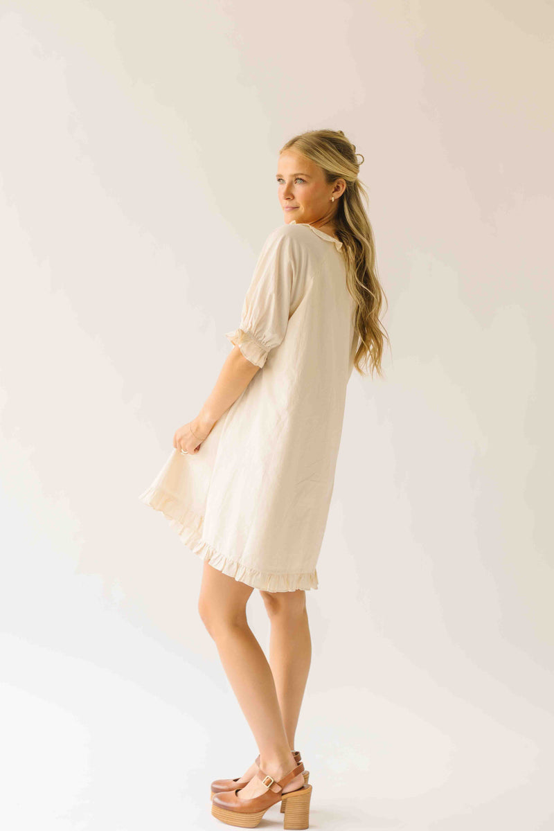 The Matty Ruffle Detail Midi Dress in Cream XXX-Large