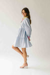 The Landry Tiered Button-Up Dress in Blue Combo