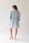 The Landry Tiered Button-Up Dress in Blue Combo