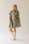 The Maribeth Floral Button-Up Dress in Denim