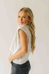 The Lottie Short Sleeved Button-Up Cardigan in Heather Grey