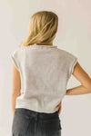 The Lottie Short Sleeved Button-Up Cardigan in Heather Grey