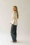 The Dollen Contrast Stitched Sweater in Ivory + Black