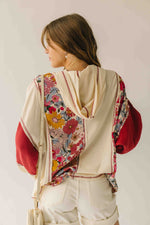 The Kerstin Mixed Print Oversized Top in Oatmeal + Rust