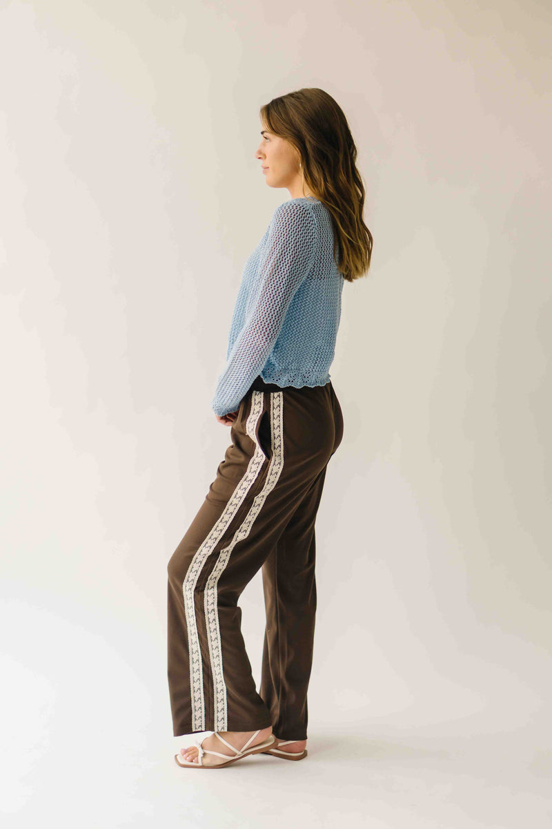 The Marion Crochet Cropped Cardigan in Powder Blue