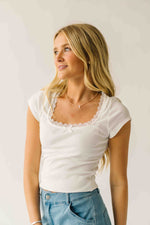 The Natasha Ribbed Tee in White