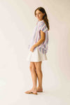 The Celina Striped Button-Up Blouse in Pink