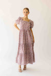 The Tremont Tiered Maxi Dress in Purple Floral
