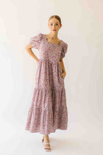 The Tremont Tiered Maxi Dress in Purple Floral