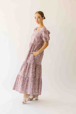 The Tremont Tiered Maxi Dress in Purple Floral