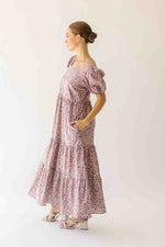 The Tremont Tiered Maxi Dress in Purple Floral