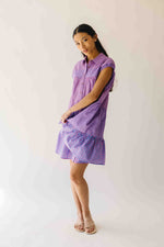 The Kaylona Patterned Button-Up Dress in Berry Pink