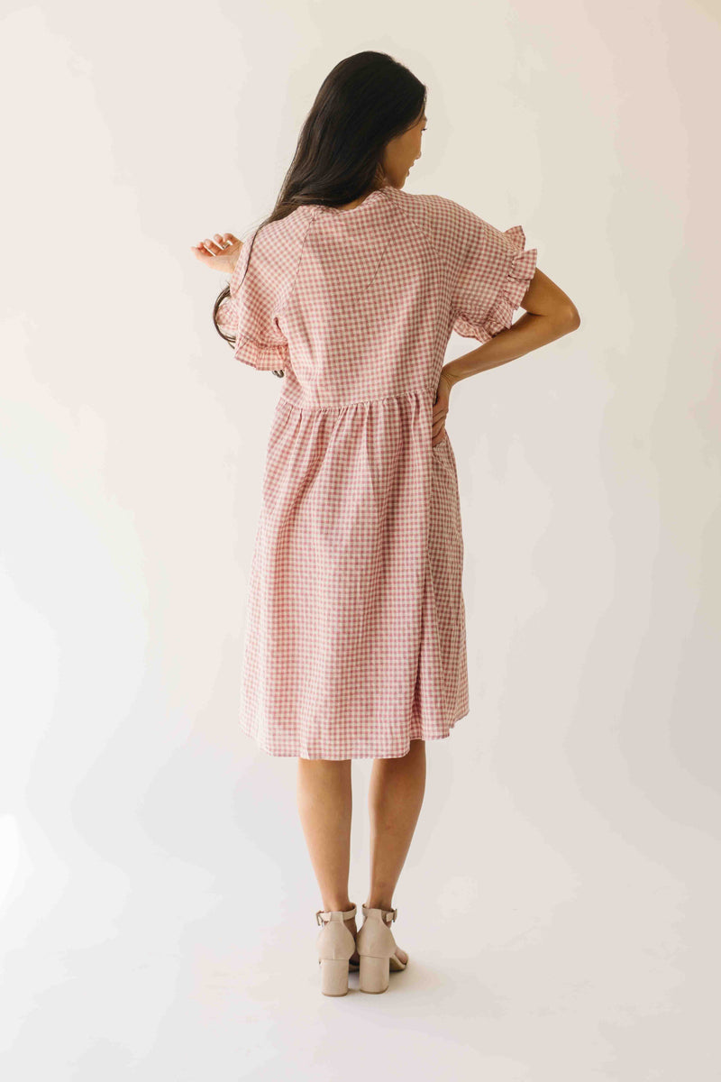 The Matthews Ruffle Babydoll Dress in Mauve