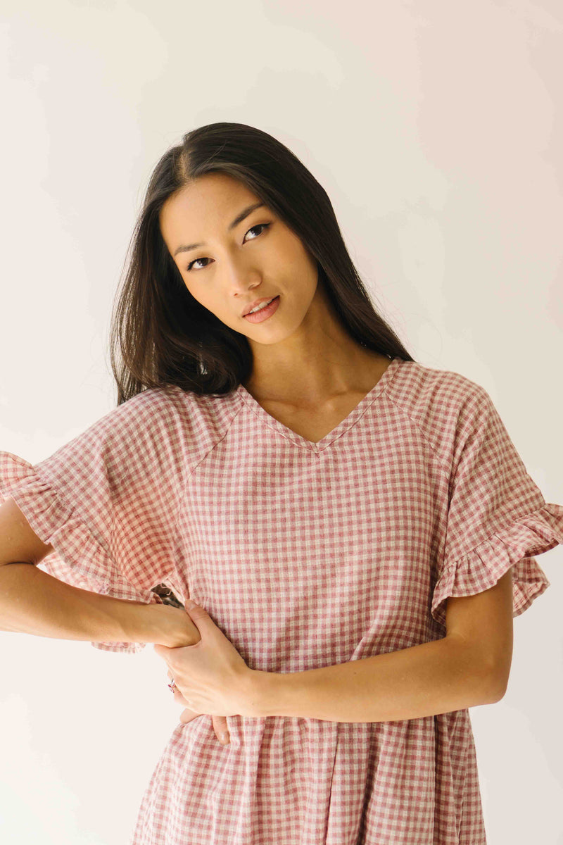 The Matthews Ruffle Babydoll Dress in Mauve
