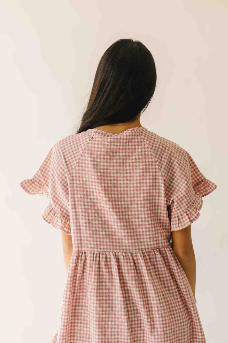 The Matthews Ruffle Babydoll Dress in Mauve
