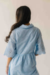 The Renee Scallop Edge Dress in Sky