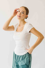 The Natasha Ribbed Tee in White