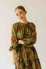 The Alfie Smocked Waist Maxi Dress in Martini Olive