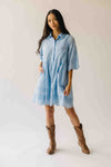 The Renee Scallop Edge Dress in Sky