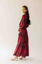 The Alfie Smocked Waist Maxi Dress in Sangria