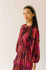 The Alfie Smocked Waist Maxi Dress in Sangria