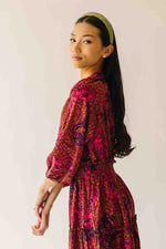 The Alfie Smocked Waist Maxi Dress in Sangria