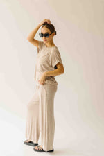 The Kindlon Ribbed Top + Pant Set in Taupe