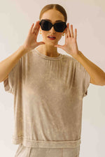 The Kindlon Ribbed Top + Pant Set in Taupe