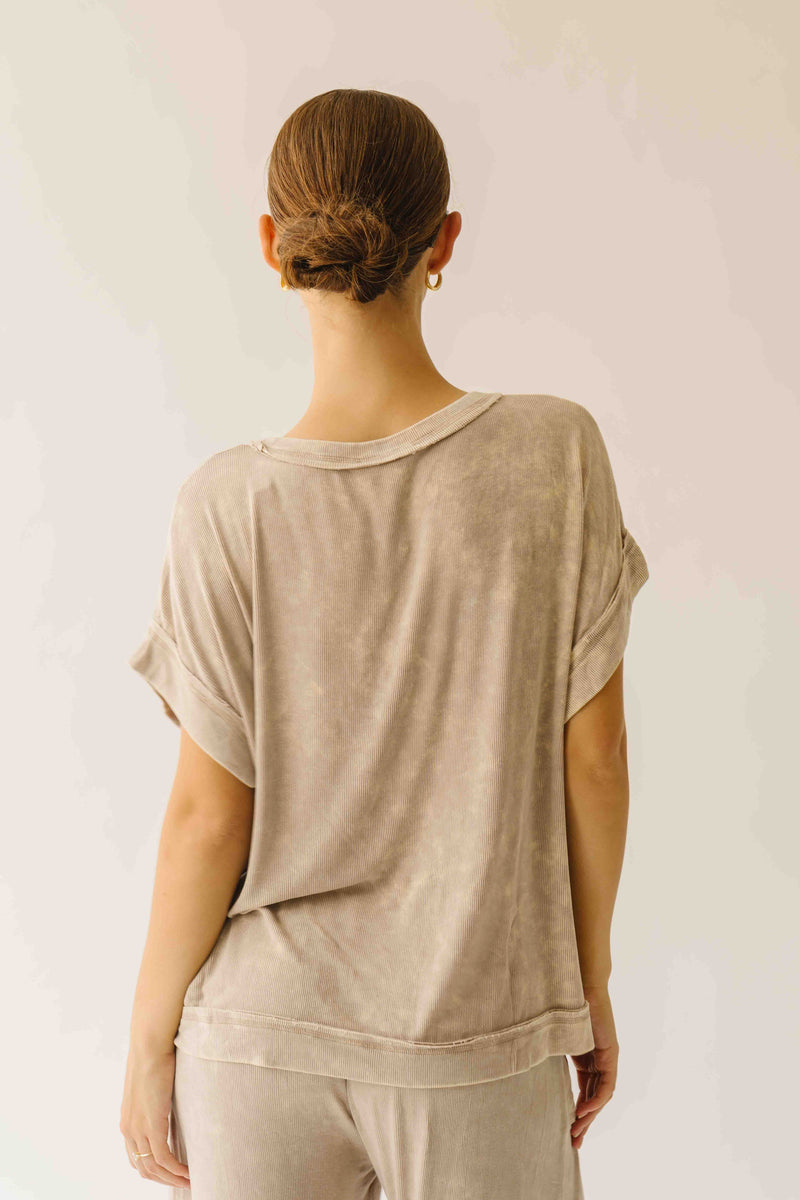 The Kindlon Ribbed Top + Pant Set in Taupe