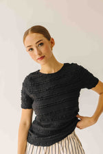 The Jazzy Ruffle Textured Blouse in Black