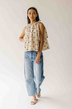 The Bartley Polka Dot Tank in Blue + Cream