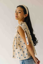 The Bartley Polka Dot Tank in Blue + Cream