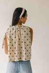 The Bartley Polka Dot Tank in Blue + Cream