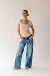 The Natasha Ribbed Tee in Blush